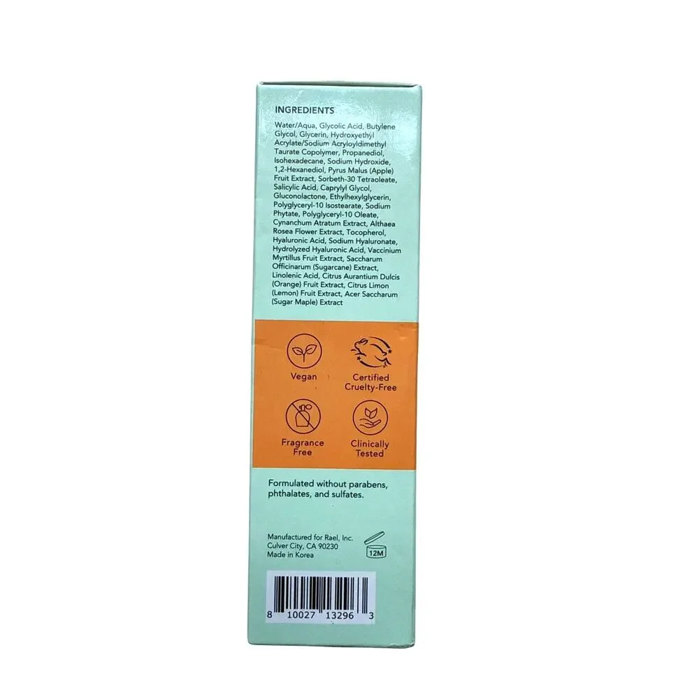 NIB Rael Beauty Miracle Clear Brightening Triple Acid Exfoliant